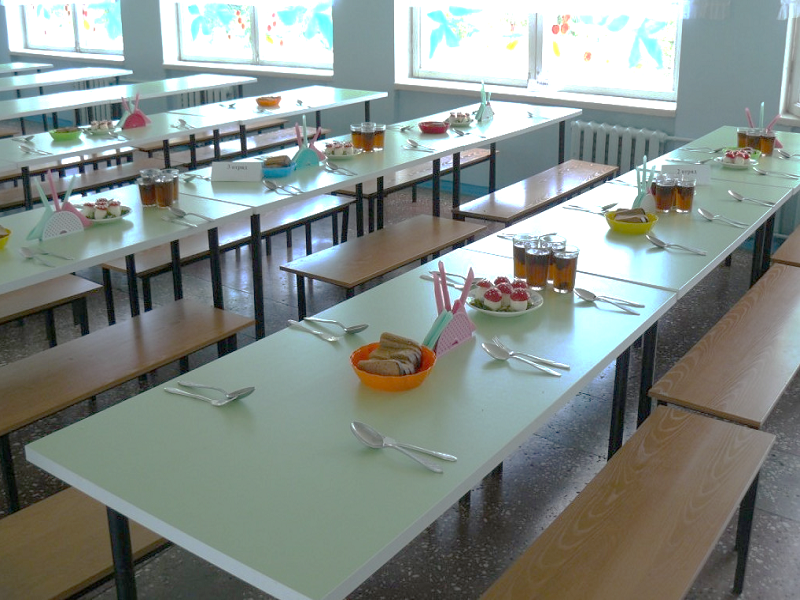 В школьном здании на первом этаже в удобном для посещения расположена школьная столовая.Помещение столовой включает: